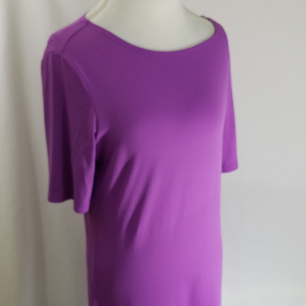 TravelSmith 3/4 Sleeve Purple Dress Size M
